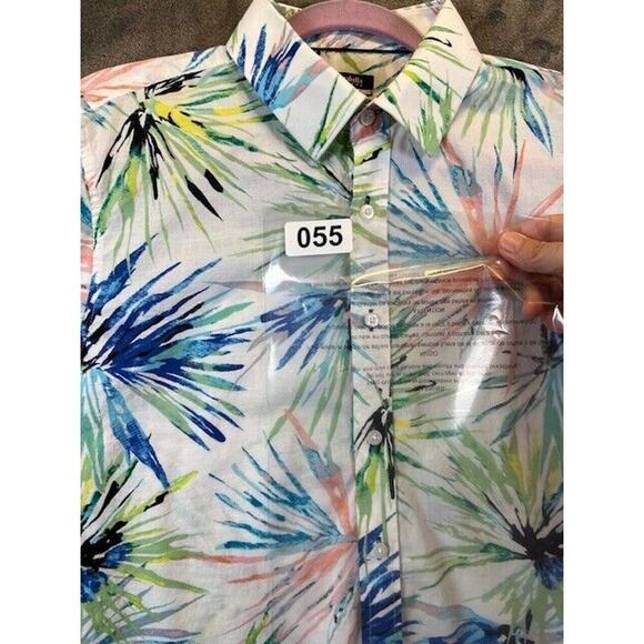 Portbella tailored fit multicolor button up short sleeve men's size L - Picture 5 of 6